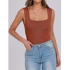image:imageANRABESS Tank Tops for Women 2026 Summer Square Neck Sleeveless Rib Knit Basic Slim Fit Shirts Casual Basic Workout ClothesRust