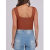 image:imageANRABESS Tank Tops for Women 2026 Summer Square Neck Sleeveless Rib Knit Basic Slim Fit Shirts Casual Basic Workout ClothesRust