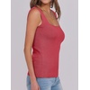 image:imageANRABESS Tank Tops for Women 2026 Summer Square Neck Sleeveless Rib Knit Basic Slim Fit Shirts Casual Basic Workout ClothesWatermelon Red