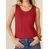 image:imageANRABESS Tank Tops for Women Waffle Knit Scoop Neck Flowy Casual Sleeveless Shirts 2026 Summer ClothesBright Red