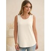 image:imageANRABESS Tank Tops for Women Waffle Knit Scoop Neck Flowy Casual Sleeveless Shirts 2026 Summer ClothesParchment