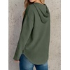 image:imageANRABESS Waffle Knit Hoodies for Women Comfy Drawstring Loose Fit Long Sleeve Sweatshirt Tops for Casual Daily Wear WorkArmy Green
