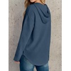 image:imageANRABESS Waffle Knit Hoodies for Women Comfy Drawstring Loose Fit Long Sleeve Sweatshirt Tops for Casual Daily Wear WorkNavy Blue
