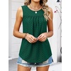 image:imageANRABESS Women Sleeveless Tank Top 2026 Summer Casual Loose Fit Eyelet Flowy Shirts 2026 Beach Vacation ClothesDeep Green