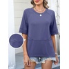 image:imageANRABESS Women TShirts 2026 Fashion Half Sleeve Loose Fit Top Trendy Cute Flowy Tee Shirts Summer Casual OutfitsBlue Gray