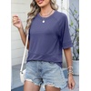image:imageANRABESS Women TShirts 2026 Fashion Half Sleeve Loose Fit Top Trendy Cute Flowy Tee Shirts Summer Casual OutfitsBlue Gray