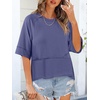 image:imageANRABESS Women TShirts 2026 Fashion Half Sleeve Loose Fit Top Trendy Cute Flowy Tee Shirts Summer Casual OutfitsBlue Gray