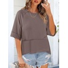 image:imageANRABESS Women TShirts 2026 Fashion Half Sleeve Loose Fit Top Trendy Cute Flowy Tee Shirts Summer Casual OutfitsBrown