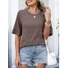 image:imageANRABESS Women TShirts 2026 Fashion Half Sleeve Loose Fit Top Trendy Cute Flowy Tee Shirts Summer Casual OutfitsBrown