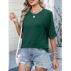 image:imageANRABESS Women TShirts 2026 Fashion Half Sleeve Loose Fit Top Trendy Cute Flowy Tee Shirts Summer Casual OutfitsDark Green