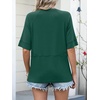 image:imageANRABESS Women TShirts 2026 Fashion Half Sleeve Loose Fit Top Trendy Cute Flowy Tee Shirts Summer Casual OutfitsDark Green