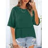 image:imageANRABESS Women TShirts 2026 Fashion Half Sleeve Loose Fit Top Trendy Cute Flowy Tee Shirts Summer Casual OutfitsDark Green