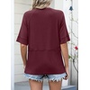 image:imageANRABESS Women TShirts 2026 Fashion Half Sleeve Loose Fit Top Trendy Cute Flowy Tee Shirts Summer Casual OutfitsDeep Red