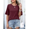 image:imageANRABESS Women TShirts 2026 Fashion Half Sleeve Loose Fit Top Trendy Cute Flowy Tee Shirts Summer Casual OutfitsDeep Red