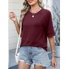 image:imageANRABESS Women TShirts 2026 Fashion Half Sleeve Loose Fit Top Trendy Cute Flowy Tee Shirts Summer Casual OutfitsDeep Red