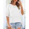 image:imageANRABESS Women TShirts 2026 Fashion Half Sleeve Loose Fit Top Trendy Cute Flowy Tee Shirts Summer Casual OutfitsWhite