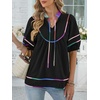 image:imageANRABESS Womens Babydoll Tops 2026 Summer V Neck Boho Blouse Short Lantern Sleeve Dressy Casual Shirts Flowy Peplum T ShirtBlack