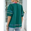 image:imageANRABESS Womens Babydoll Tops 2026 Summer V Neck Boho Blouse Short Lantern Sleeve Dressy Casual Shirts Flowy Peplum T ShirtLake Blue