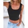 image:imageANRABESS Womens Crop Tank Tops Soft Breathable Ribbed Slim Fit Comfy for BasicCasualGoing OutampDaily WearBlack