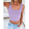 image:imageANRABESS Womens Crop Tank Tops Soft Breathable Ribbed Slim Fit Comfy for BasicCasualGoing OutampDaily WearLight Purple