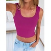 image:imageANRABESS Womens Crop Tank Tops Soft Breathable Ribbed Slim Fit Comfy for BasicCasualGoing OutampDaily WearPurple Red