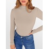 image:imageANRABESS Womens Lettuce Trim Mock Neck Long Sleeve Tops 2026 Casual Dressy Ribbed Knit Slim Fit Tee Shirt Fall Layer OutfitsBeige