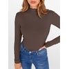 image:imageANRABESS Womens Lettuce Trim Mock Neck Long Sleeve Tops 2026 Casual Dressy Ribbed Knit Slim Fit Tee Shirt Fall Layer OutfitsCoffee