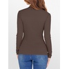 image:imageANRABESS Womens Lettuce Trim Mock Neck Long Sleeve Tops 2026 Casual Dressy Ribbed Knit Slim Fit Tee Shirt Fall Layer OutfitsCoffee