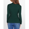 image:imageANRABESS Womens Lettuce Trim Mock Neck Long Sleeve Tops 2026 Casual Dressy Ribbed Knit Slim Fit Tee Shirt Fall Layer OutfitsDeep Green