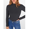 image:imageANRABESS Womens Lettuce Trim Mock Neck Long Sleeve Tops 2026 Casual Dressy Ribbed Knit Slim Fit Tee Shirt Fall Layer OutfitsDeep Grey