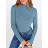 image:imageANRABESS Womens Lettuce Trim Mock Neck Long Sleeve Tops 2026 Casual Dressy Ribbed Knit Slim Fit Tee Shirt Fall Layer OutfitsGrey Blue