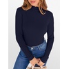 image:imageANRABESS Womens Lettuce Trim Mock Neck Long Sleeve Tops 2026 Casual Dressy Ribbed Knit Slim Fit Tee Shirt Fall Layer OutfitsNavy Blue