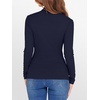 image:imageANRABESS Womens Lettuce Trim Mock Neck Long Sleeve Tops 2026 Casual Dressy Ribbed Knit Slim Fit Tee Shirt Fall Layer OutfitsNavy Blue