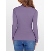 image:imageANRABESS Womens Lettuce Trim Mock Neck Long Sleeve Tops 2026 Casual Dressy Ribbed Knit Slim Fit Tee Shirt Fall Layer OutfitsPurple