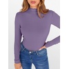 image:imageANRABESS Womens Lettuce Trim Mock Neck Long Sleeve Tops 2026 Casual Dressy Ribbed Knit Slim Fit Tee Shirt Fall Layer OutfitsPurple
