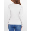 image:imageANRABESS Womens Lettuce Trim Mock Neck Long Sleeve Tops 2026 Casual Dressy Ribbed Knit Slim Fit Tee Shirt Fall Layer OutfitsWhite