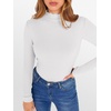 image:imageANRABESS Womens Lettuce Trim Mock Neck Long Sleeve Tops 2026 Casual Dressy Ribbed Knit Slim Fit Tee Shirt Fall Layer OutfitsWhite