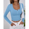 image:imageANRABESS Womens Long Sleeve Henley Tops Ribbed Knit Slim Fitted Trendy T Shirt Basic Tees Layer 2026 Fall Fashion OutfitsBright Blue