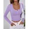 image:imageANRABESS Womens Long Sleeve Henley Tops Ribbed Knit Slim Fitted Trendy T Shirt Basic Tees Layer 2026 Fall Fashion OutfitsLight Purple
