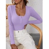 image:imageANRABESS Womens Long Sleeve Henley Tops Ribbed Knit Slim Fitted Trendy T Shirt Basic Tees Layer 2026 Fall Fashion OutfitsLight Purple