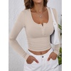 image:imageANRABESS Womens Long Sleeve Henley Tops Ribbed Knit Slim Fitted Trendy T Shirt Basic Tees Layer 2026 Fall Fashion OutfitsNature