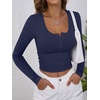 image:imageANRABESS Womens Long Sleeve Henley Tops Ribbed Knit Slim Fitted Trendy T Shirt Basic Tees Layer 2026 Fall Fashion OutfitsNavy Blue