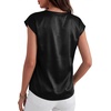 image:imageANRABESS Womens Satin Tops Cap Short Sleeve Crew Neck Shirts Dressy Business Casual Office Blouse Silky 2026 Summer OutfitsBlack