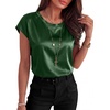 image:imageANRABESS Womens Satin Tops Cap Short Sleeve Crew Neck Shirts Dressy Business Casual Office Blouse Silky 2026 Summer OutfitsGreen