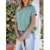 image:imageANRABESS Womens Short Sleeve Crewneck Shirts Ribbed Knit High Low Hem T Shirt 2026 Summer Spring Casual Tops Trendy ClothesLake Green