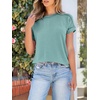 image:imageANRABESS Womens Short Sleeve Crewneck Shirts Ribbed Knit High Low Hem T Shirt 2026 Summer Spring Casual Tops Trendy ClothesLake Green