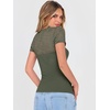 image:imageANRABESS Womens Short Sleeve Shirts Scoop Neck Lace Going Out Tops Slim Fit Rib Knit Casual Tee 2026 Summer Fashion OutfitsArmy Green