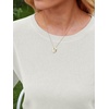 image:imageANRABESS Womens Short Sleeve Sweater Wool Blend Crewneck Lightweight Sweaters Top Summer Spring Business Casual OutfitsCream White