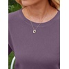 image:imageANRABESS Womens Short Sleeve Sweater Wool Blend Crewneck Lightweight Sweaters Top Summer Spring Business Casual OutfitsGrey Purple