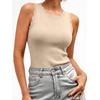 image:imageANRABESS Womens Summer Tank Tops Sweater Vest Wool Blend Lightweight Sleeveless Crew Neck Casual Travel Going Out ShirtsParchment